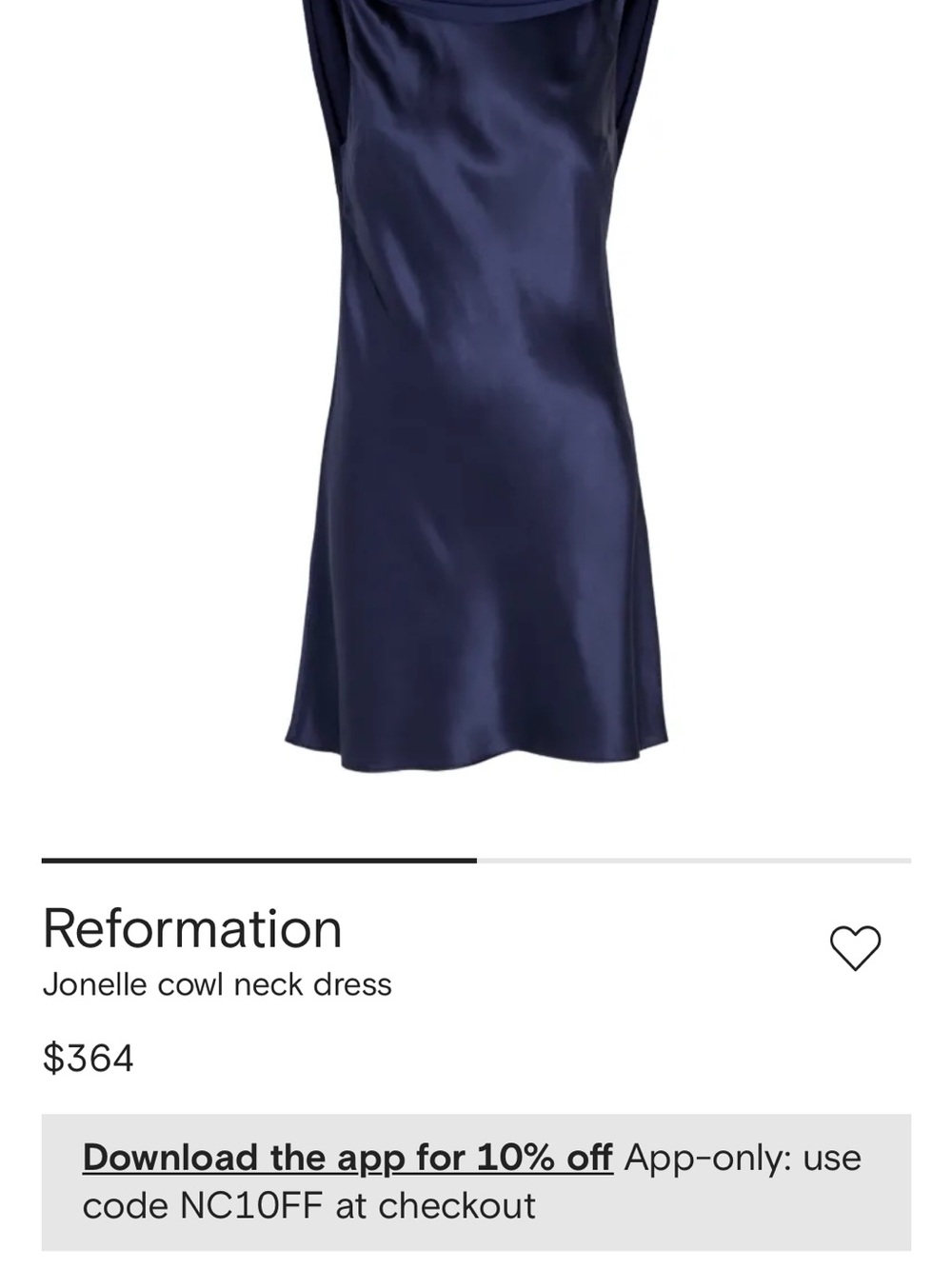NWOT Reformation 100% Silk Dress
